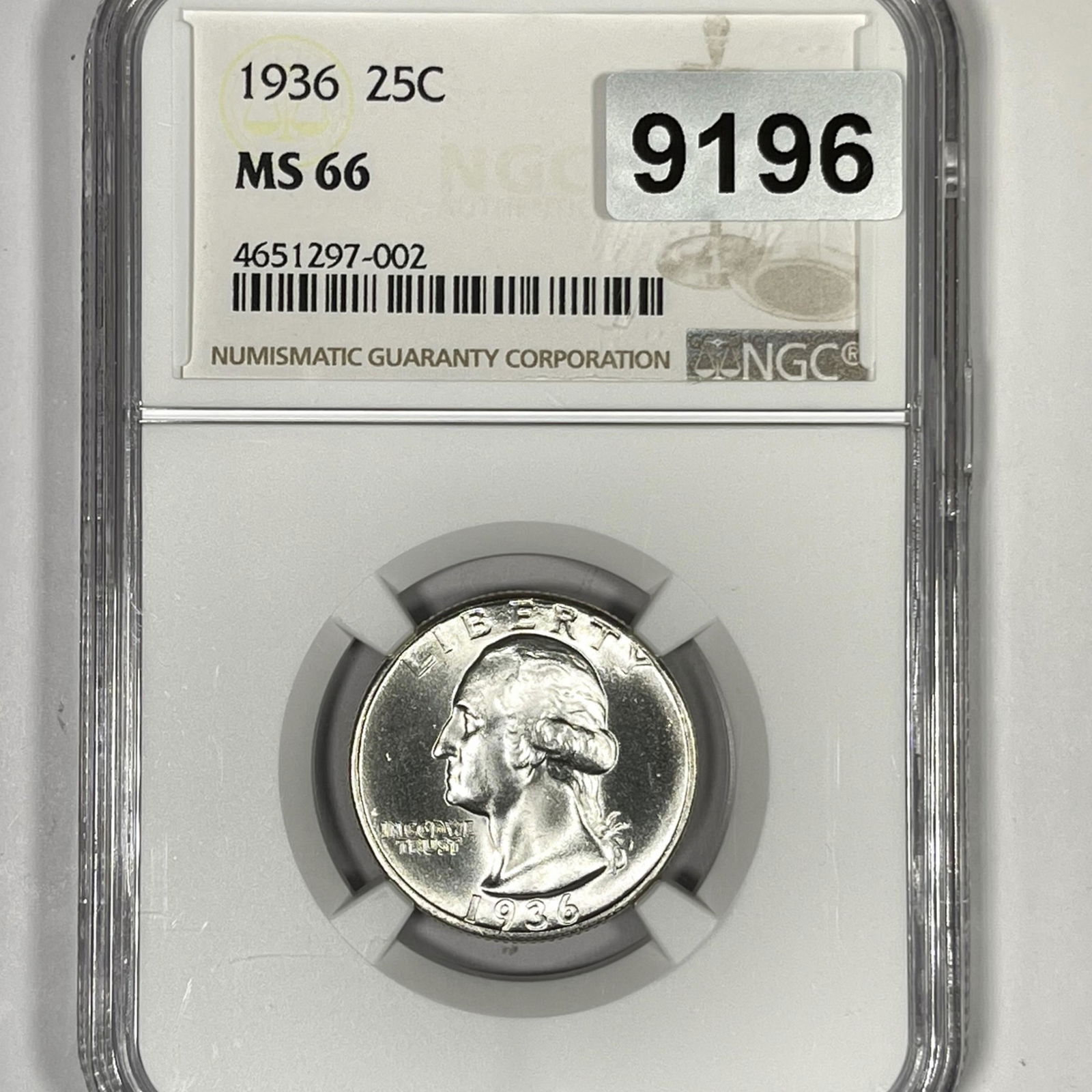 1936 Washington Silver Quarter NGC-MS66 (1 of 2)