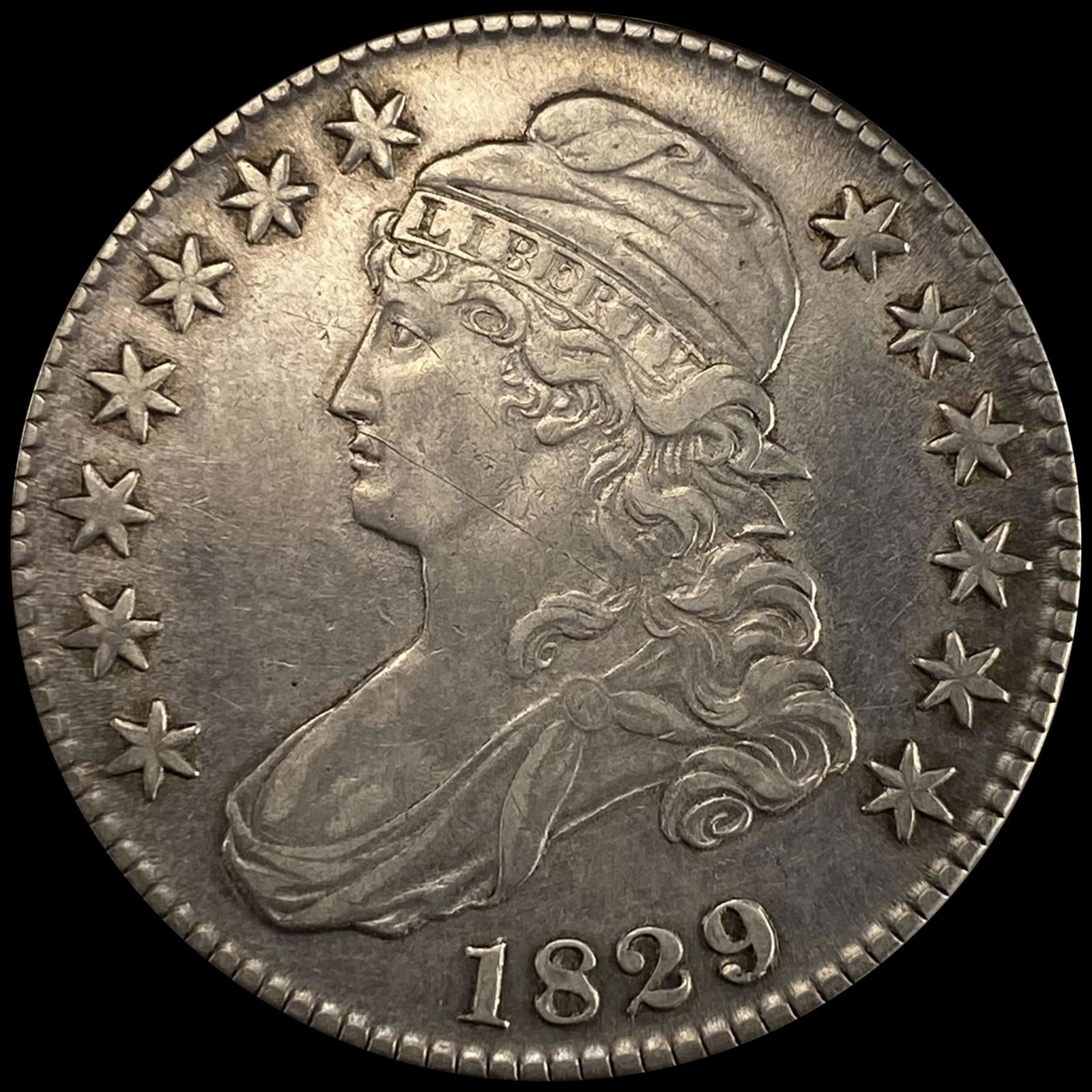 1829 Capped Bust Half Dollar CLOSELY UNCIRCULATED (1 of 2)