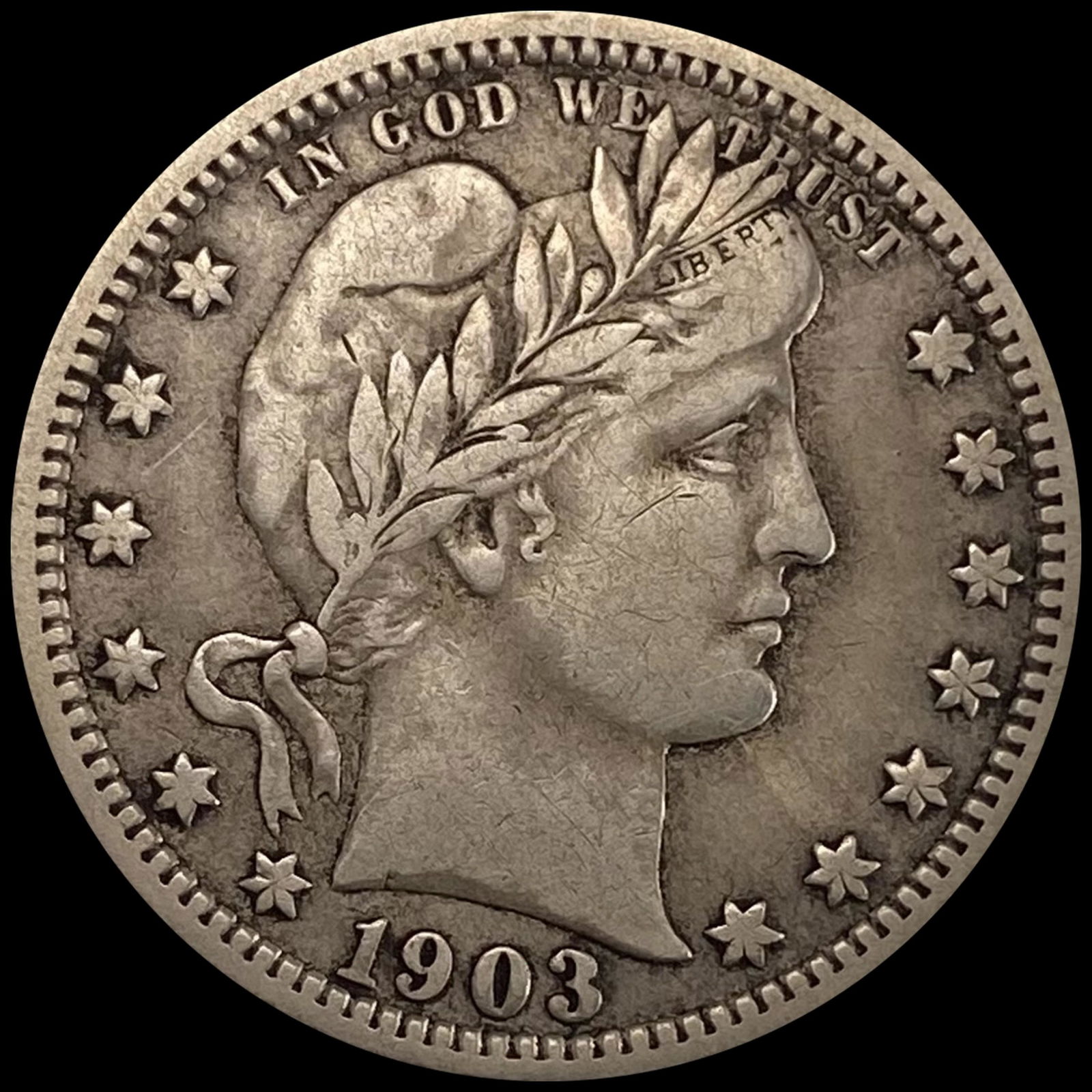 1903-O Barber Quarter ABOUT UNCIRCULATED (1 of 2)