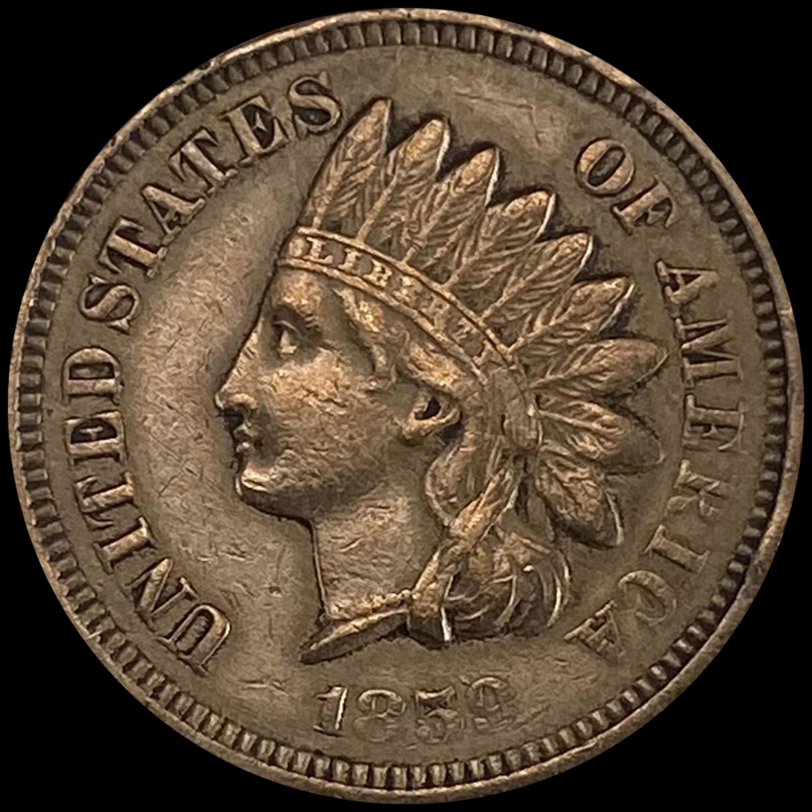 1859 Indian Head Cent NEARLY UNCIRCULATED (1 of 2)
