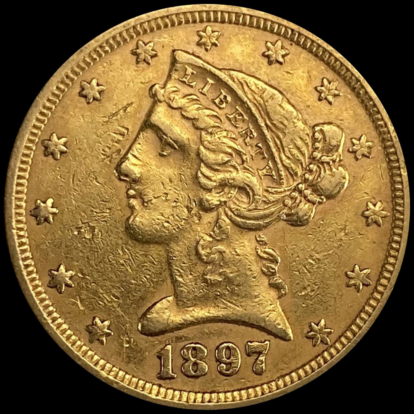 1897 $5 Gold Half Eagle CLOSELY UNCIRCULATED (1 of 2)