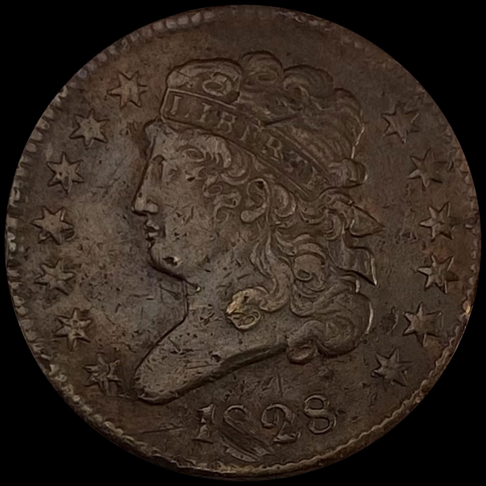 1828 Classic Head Half Cent CLOSELY UNCIRCULATED (1 of 2)