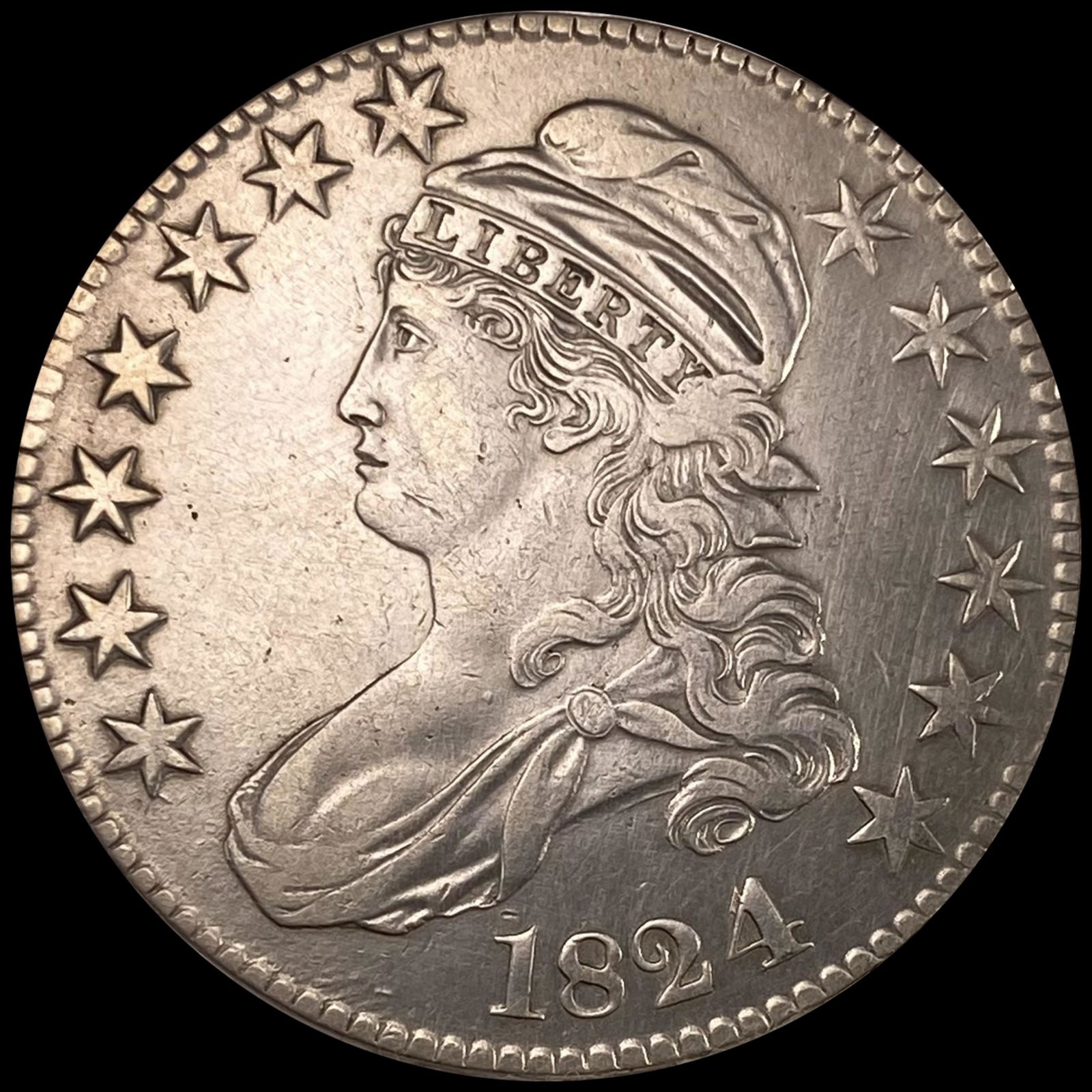1824 Capped Bust Half Dollar CLOSELY UNCIRCULATED (1 of 2)