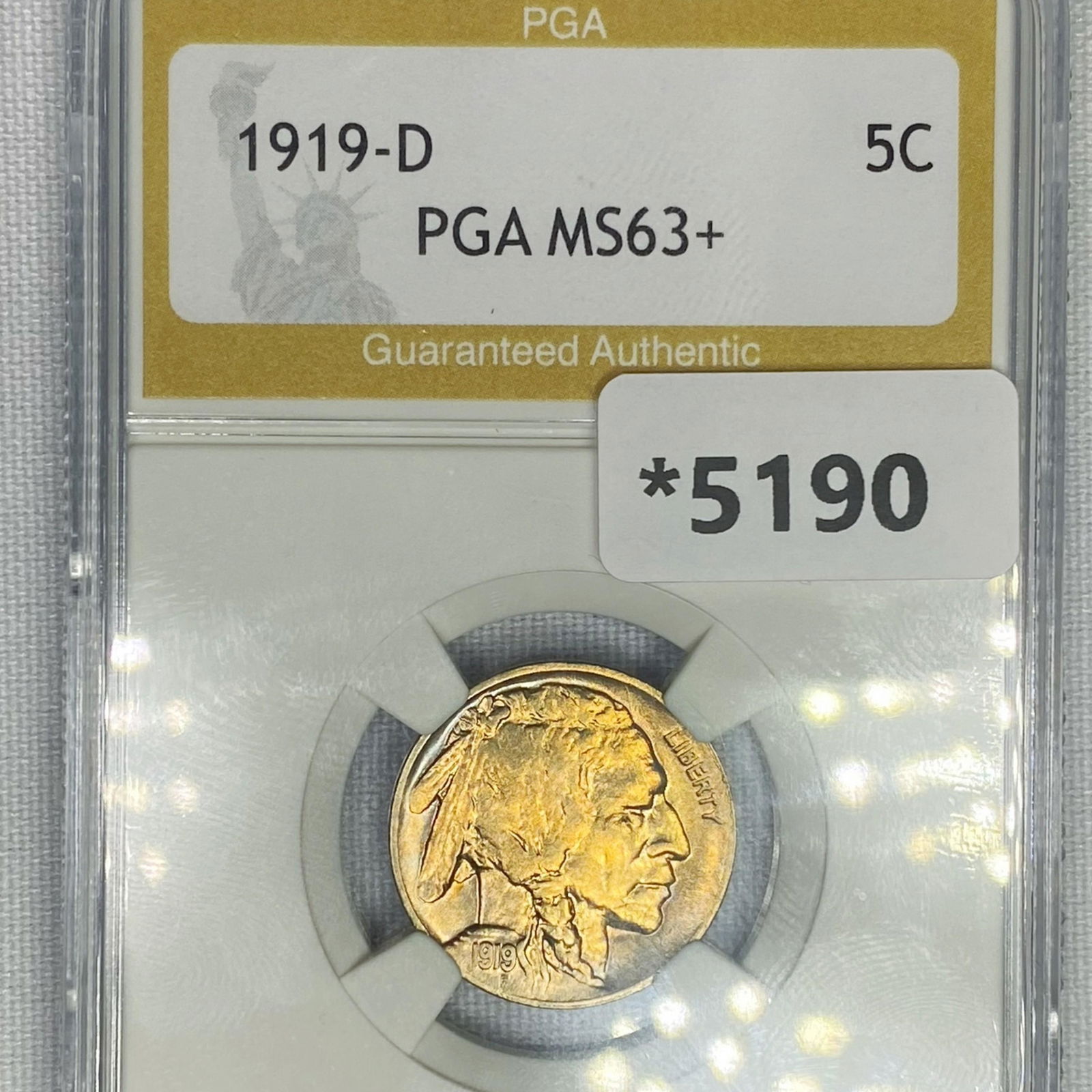 1919-D Buffalo Nickel PGA-MS63+ (1 of 2)