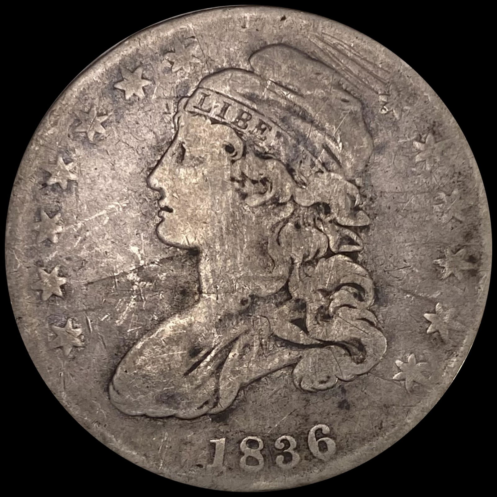 1836 Capped Bust Half Dollar NICELY CIRCULATED (1 of 2)