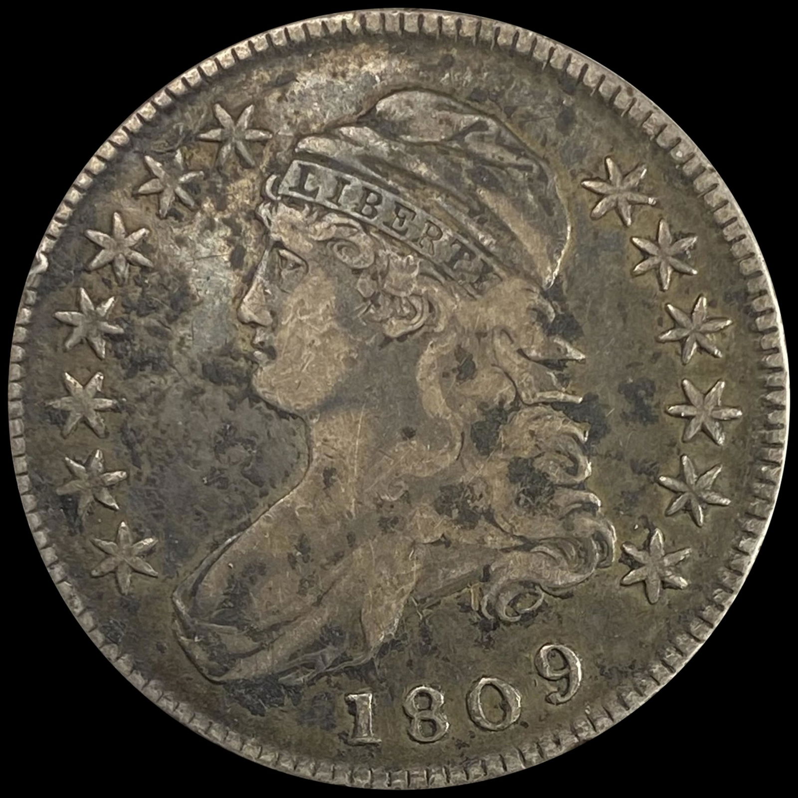 1809 Capped Bust Half Dollar NEARLY UNCIRCULATED (1 of 2)