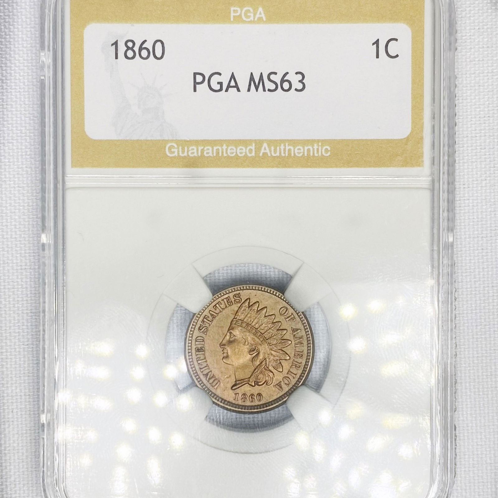 1860 Indian Head Cent PGA-MS63 (1 of 2)