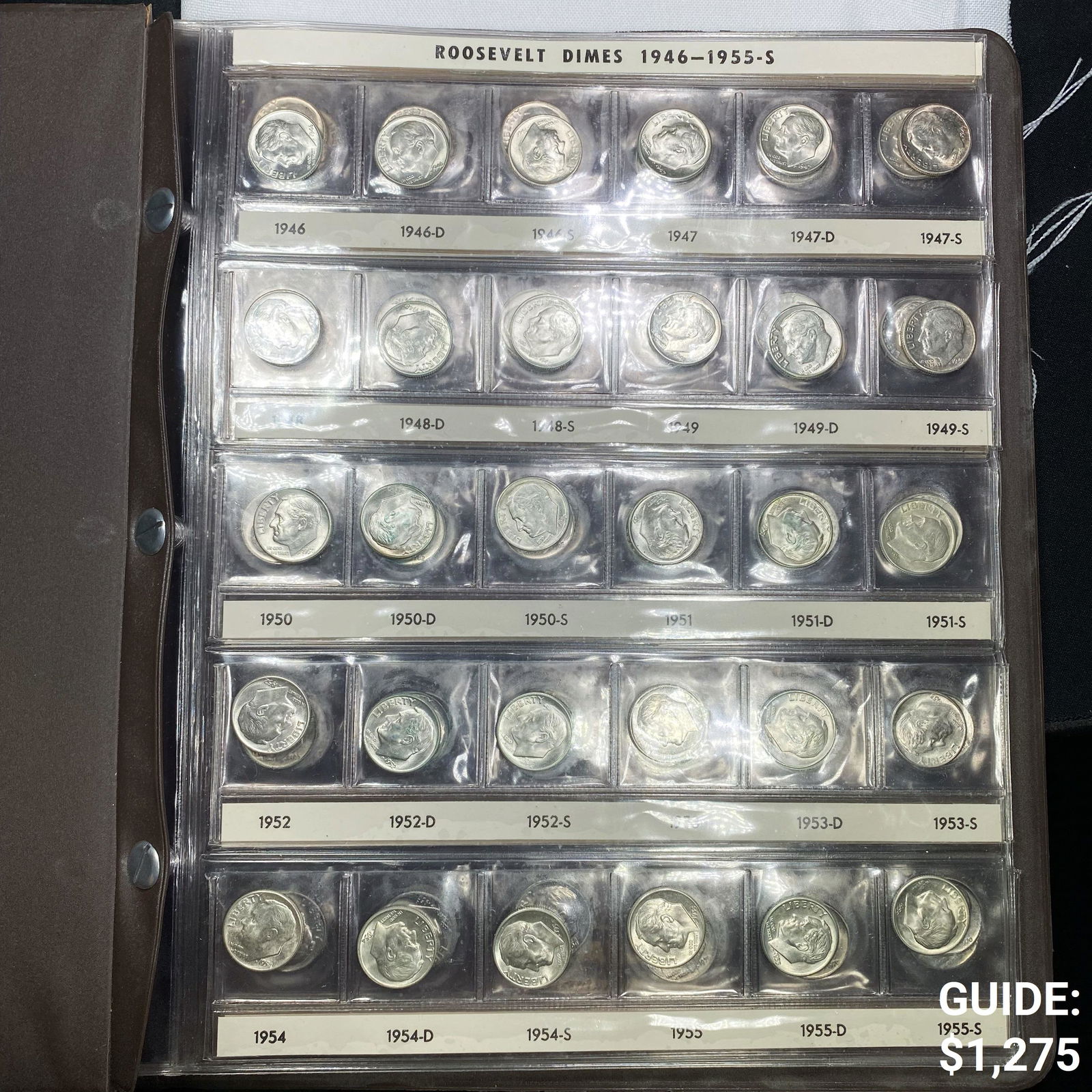 1946-1980 Roosevelt Dime Book / 90 Coins - (1 of 6)
