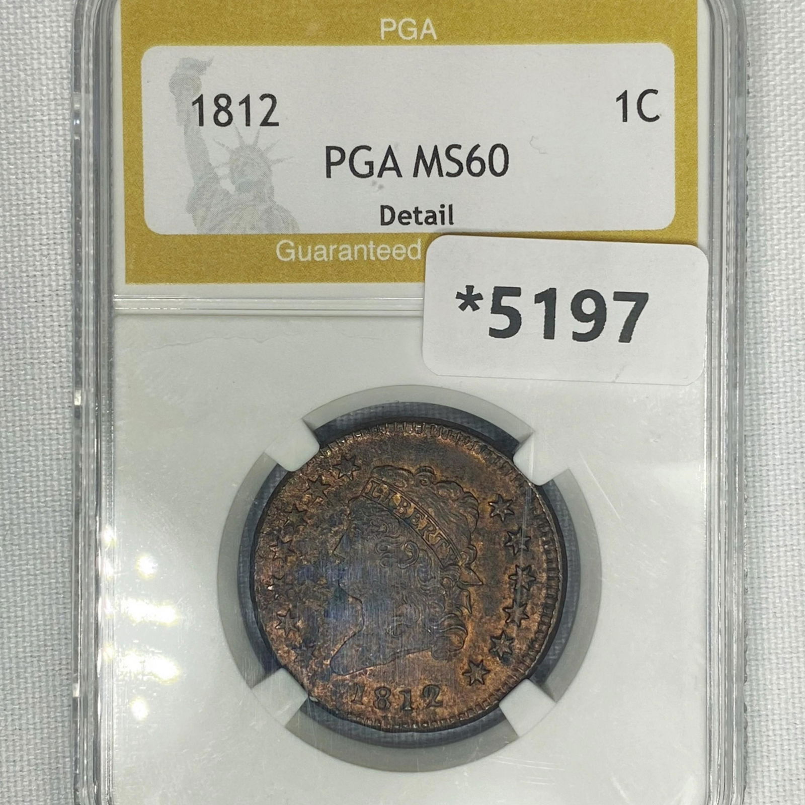 1812 Classic Head Large Cent PGA-MS60 Detail (1 of 2)