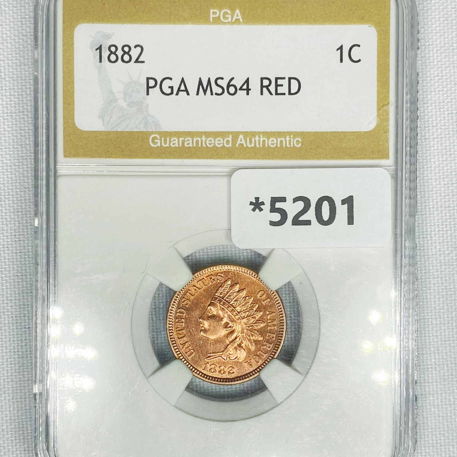 1882 Indian Head Cent PGA-MS64 Red (1 of 2)