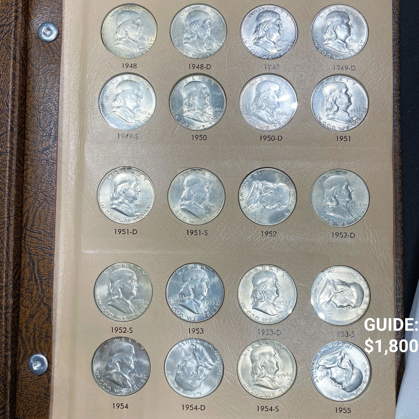 1948-1963 Franklin Half Dollar Book / 27 Coins - (1 of 4)