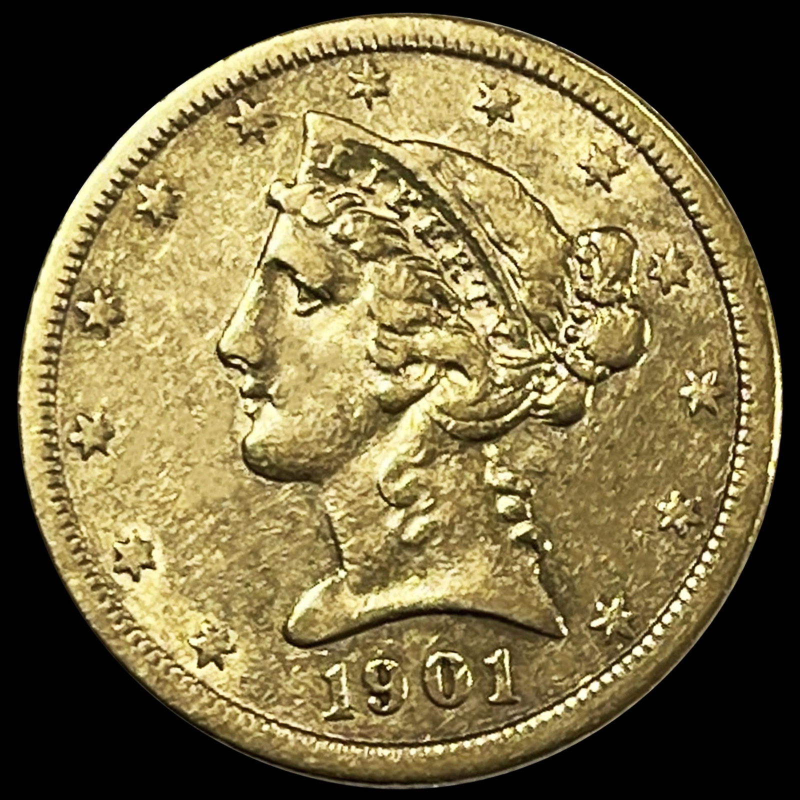 1901-S $5 Gold Half Eagle CLOSELY UNCIRCULATED (1 of 2)