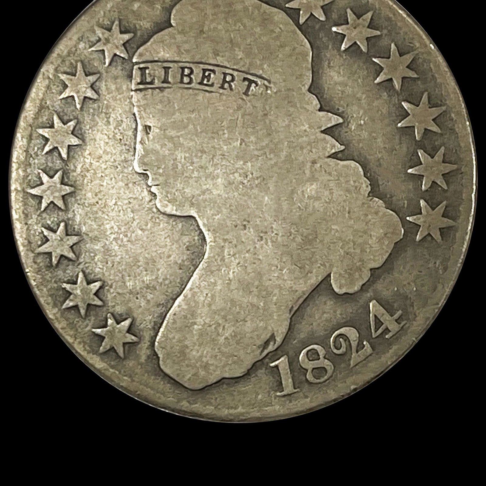 1824 Capped Bust Half Dollar NICELY CIRCULATED (1 of 2)