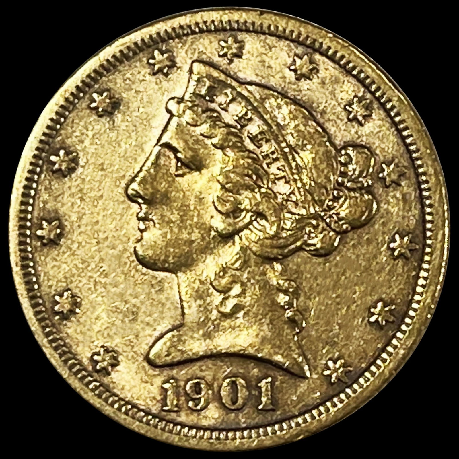 1901-S $5 Gold Half Eagle CLOSELY UNCIRCULATED (1 of 2)