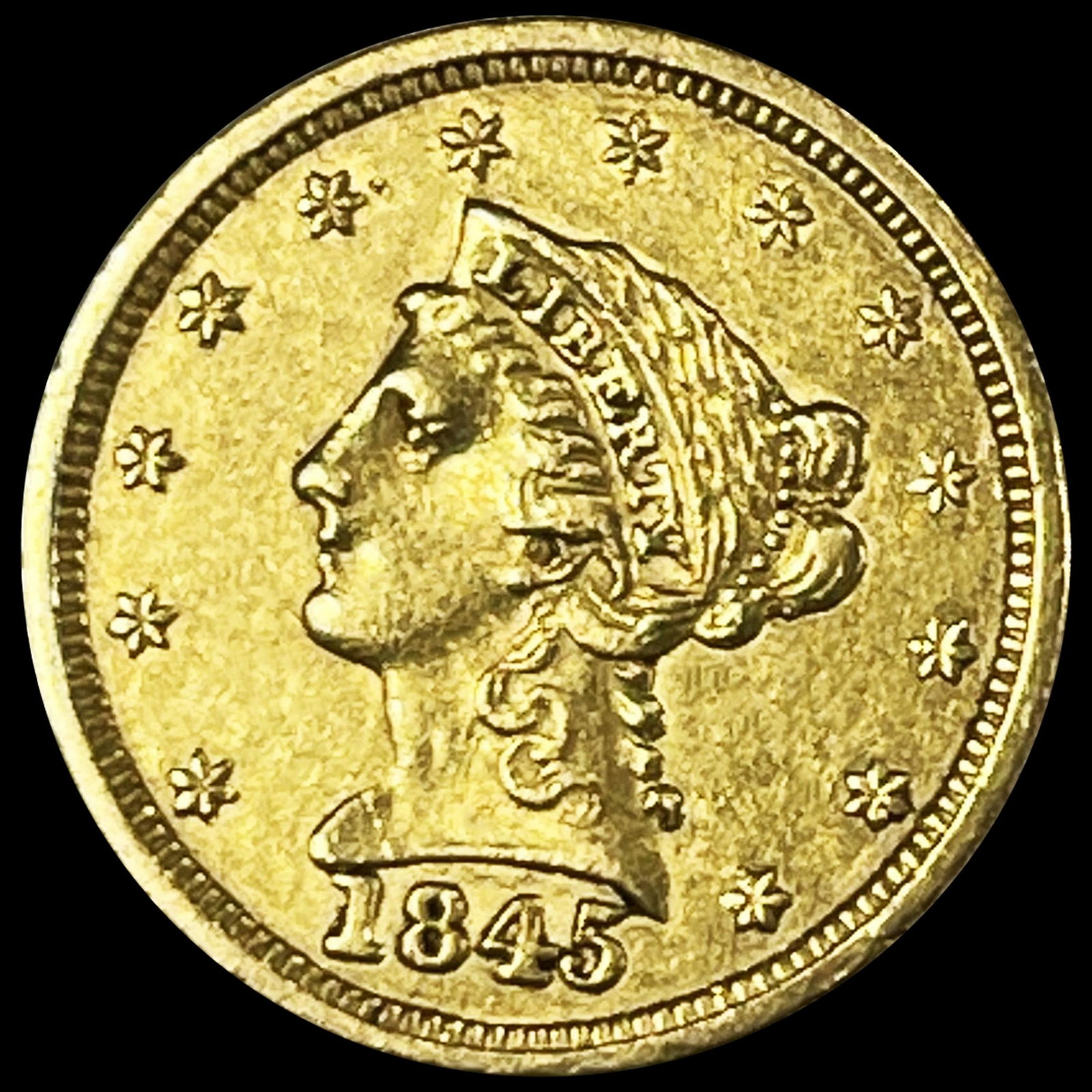 1845 $2.50 Gold Quarter Eagle NEARLY UNCIRCULATED (1 of 2)