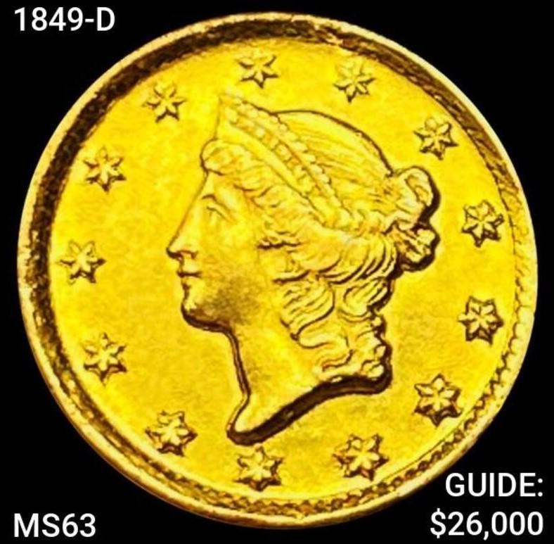 1849-D Rare Gold Dollar CHOICE BU (1 of 2)