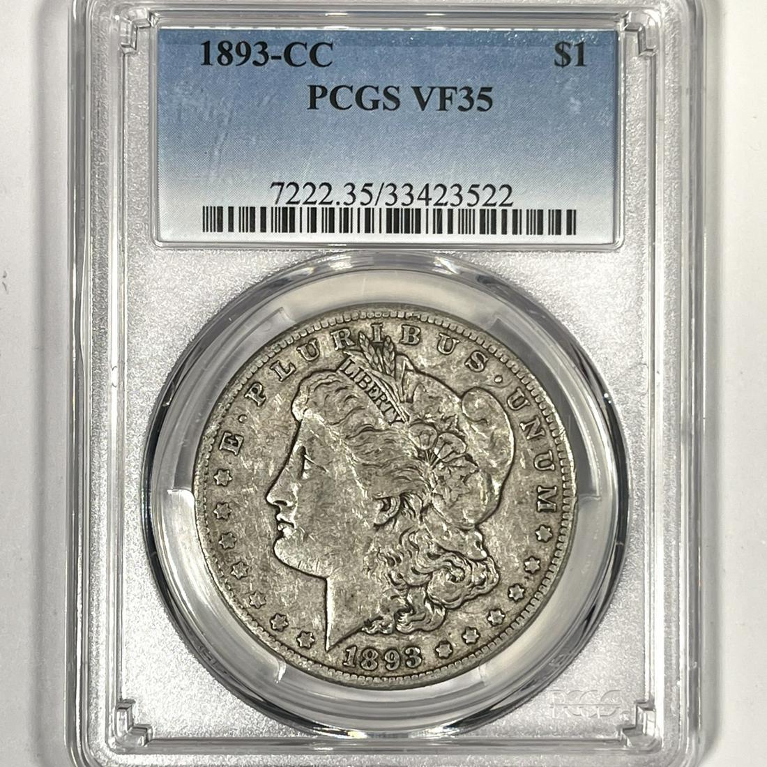 1893-CC Morgan Silver Dollar PCGS-VF35 (1 of 2)