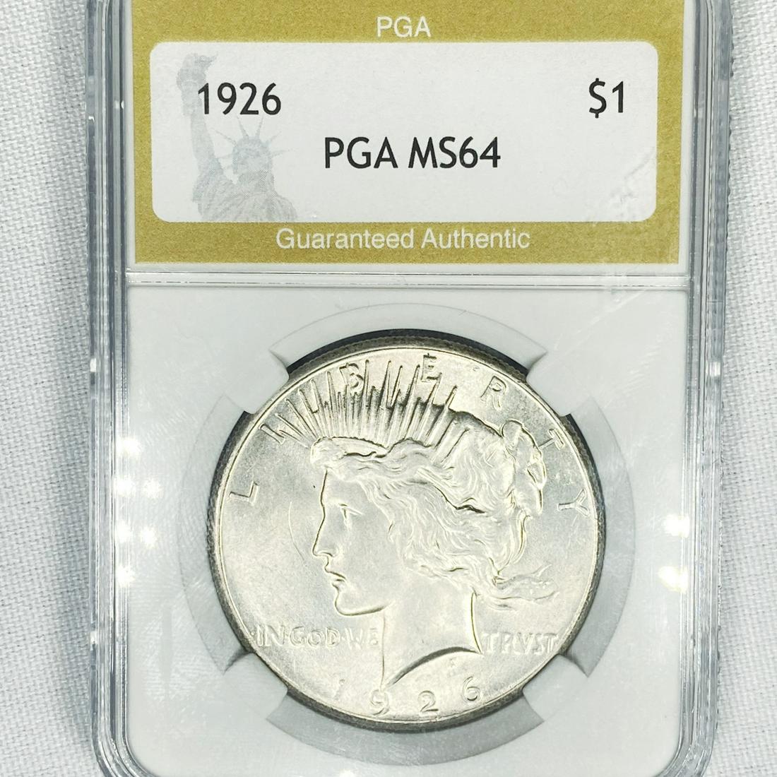 1926 Silver Peace Dollar PGA-MS64 (1 of 2)