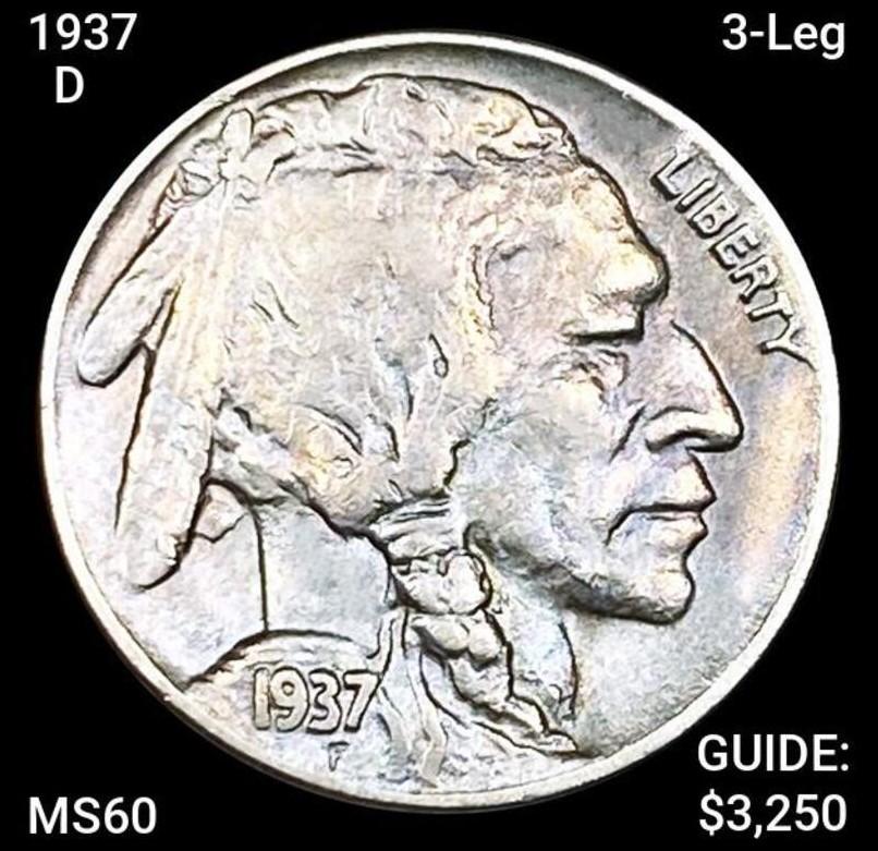 1937-D 3-Leg Buffalo Head Nickel UNCIRCULATED (1 of 2)