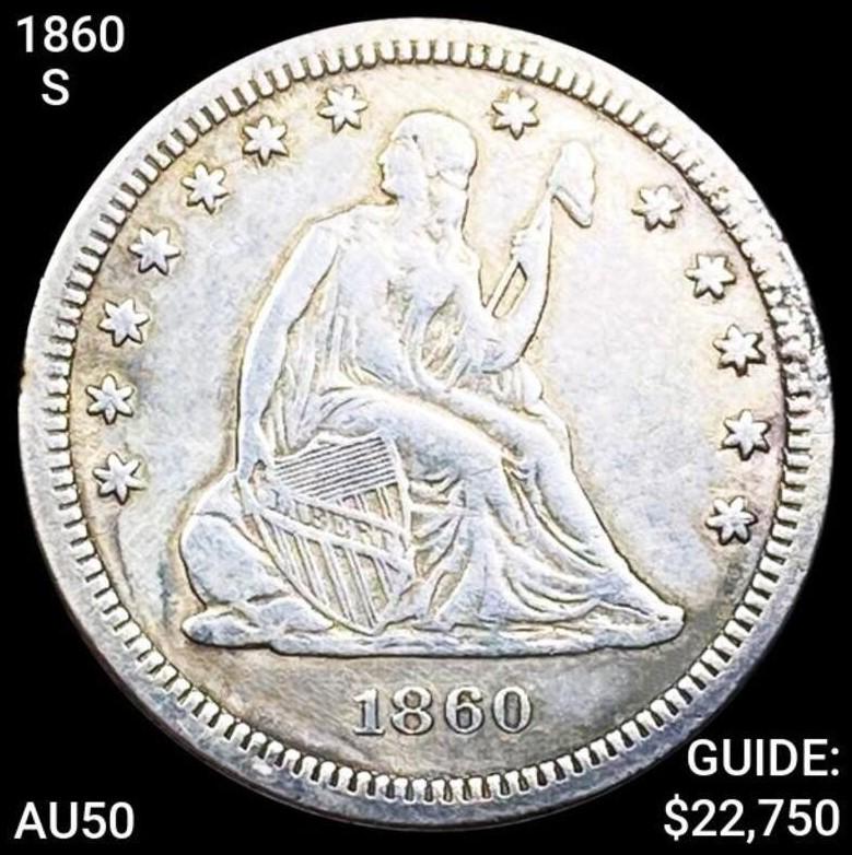 1860-S Seated Liberty Quarter HIGH GRADE (1 of 2)