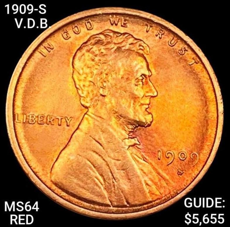 1909-S V.D.B. Lincoln Wheat Cent CHOICE BU RED (1 of 2)