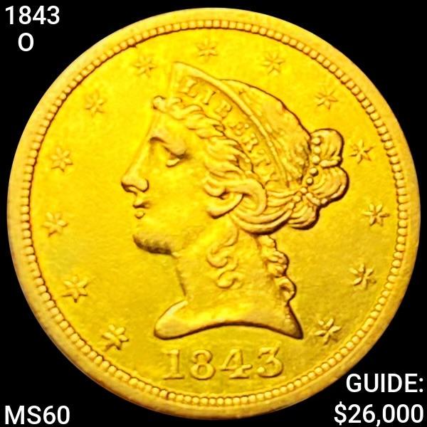 1843-O $5 Gold Half Eagle UNCIRCULATED (1 of 2)