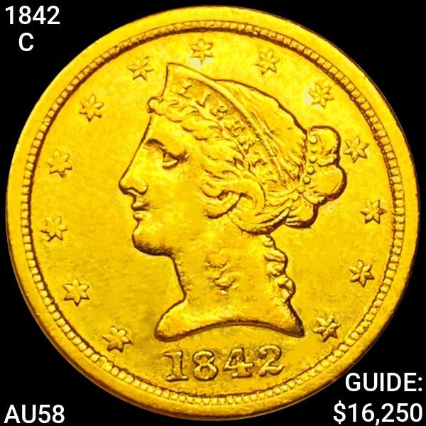 1842-C $5 Gold Half Eagle CHOICE AU (1 of 2)