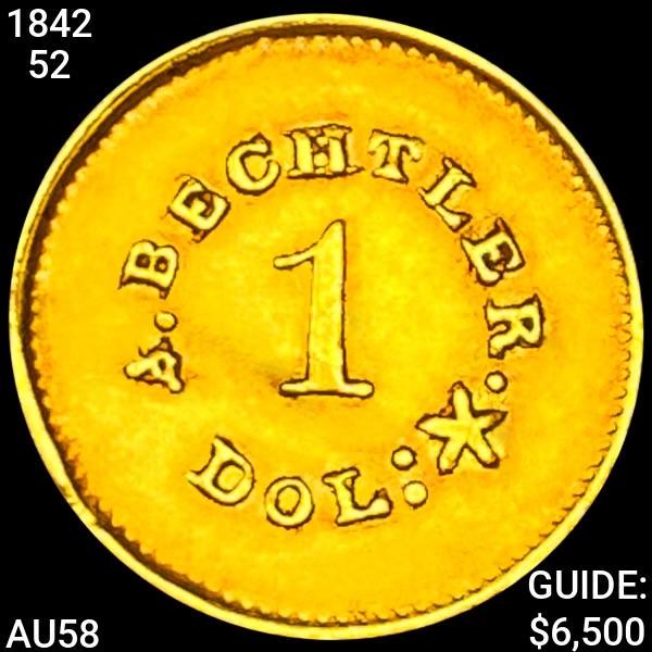 1842-52 Bechtler Gold Dollar CHOICE AU: 1842-52 Bechtler Gold Dollar CHOICE AU