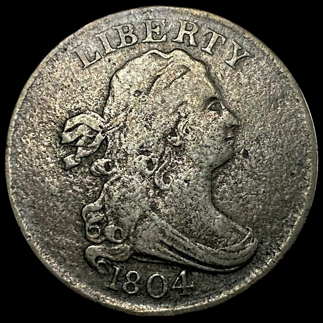 1804 Croslet 4 St Draped Bust Half Cent NICE CIRC (1 of 2)