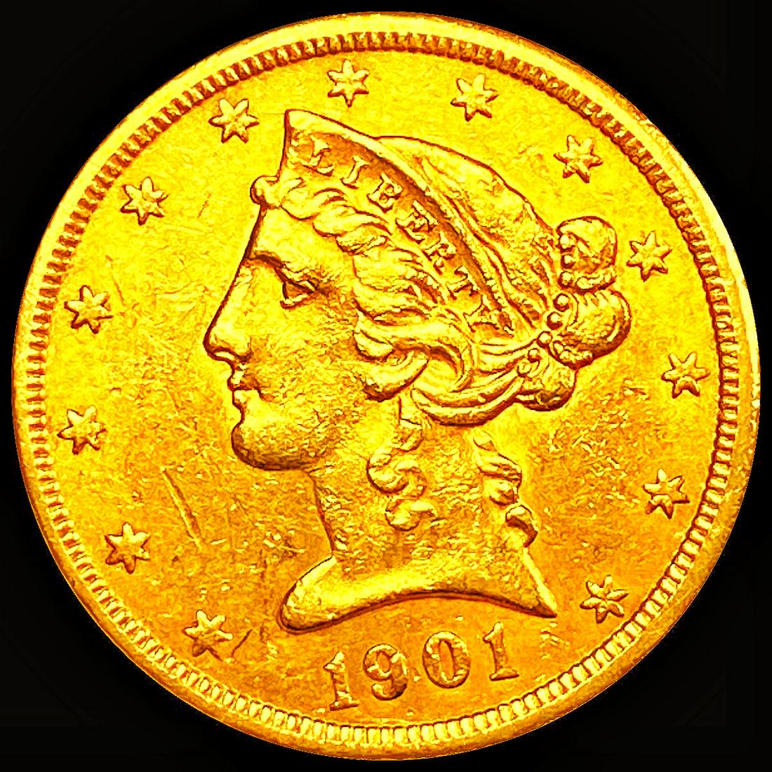 1901-S $5 Gold Half Eagle UNCIRCULATED (1 of 2)