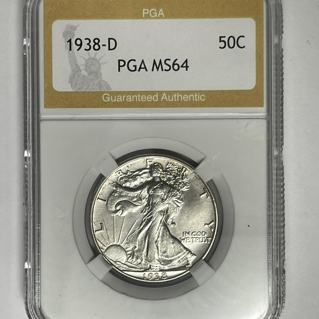 1938-D Walking Liberty Half Dollar PGA-MS64 (1 of 2)