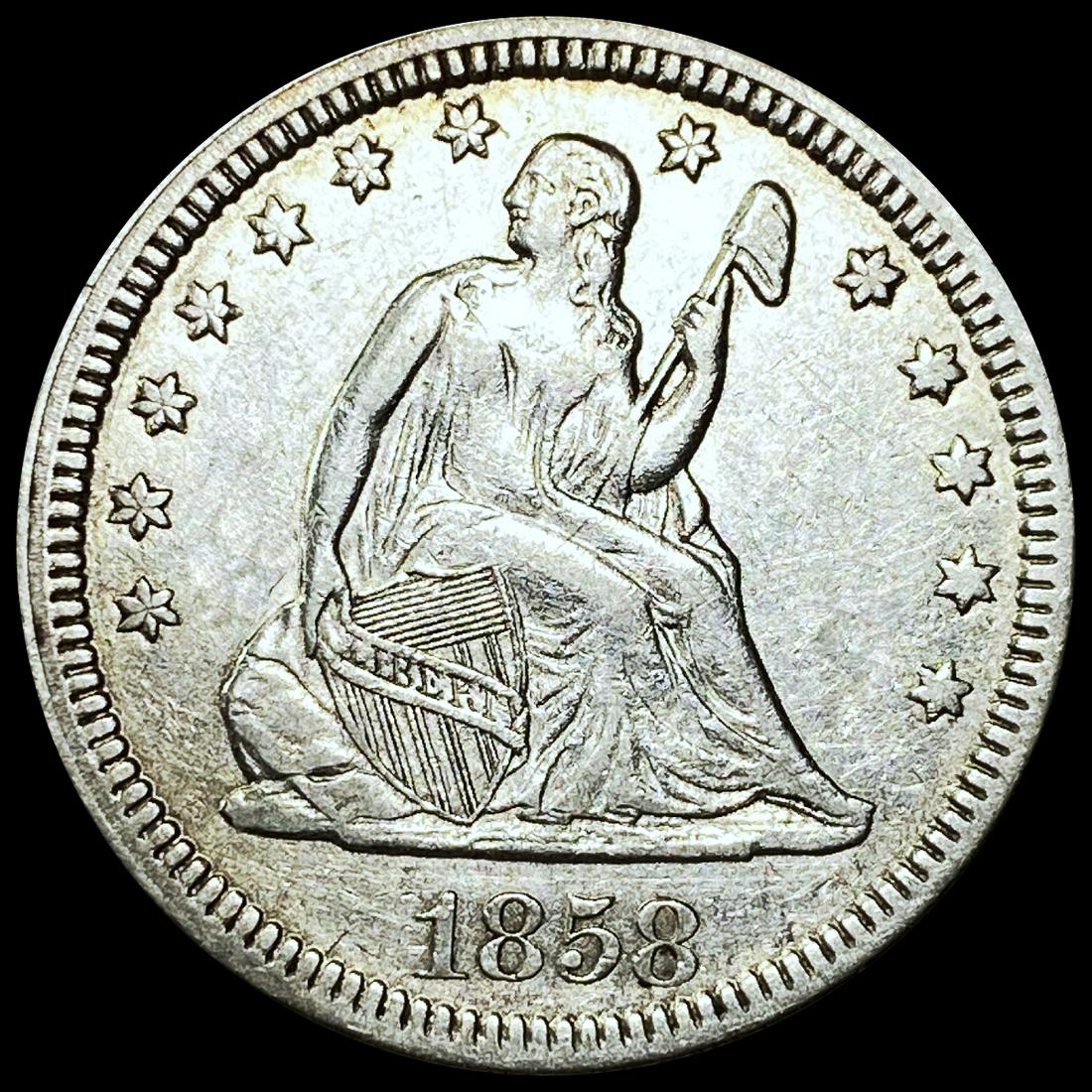 1858 Seated Liberty Quarter CLOSELY UNCIRCULATED (1 of 2)