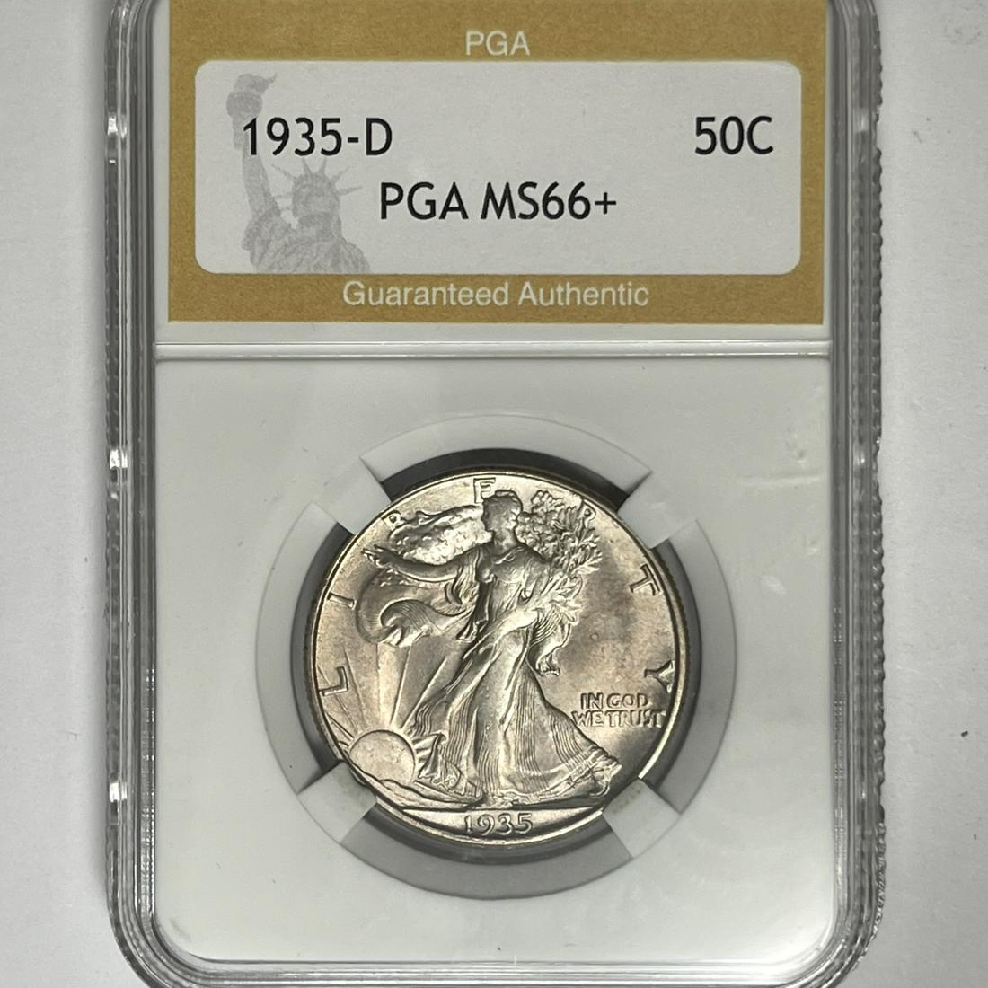 1935-D Walking Liberty Half Dollar PGA-MS66+ (1 of 2)