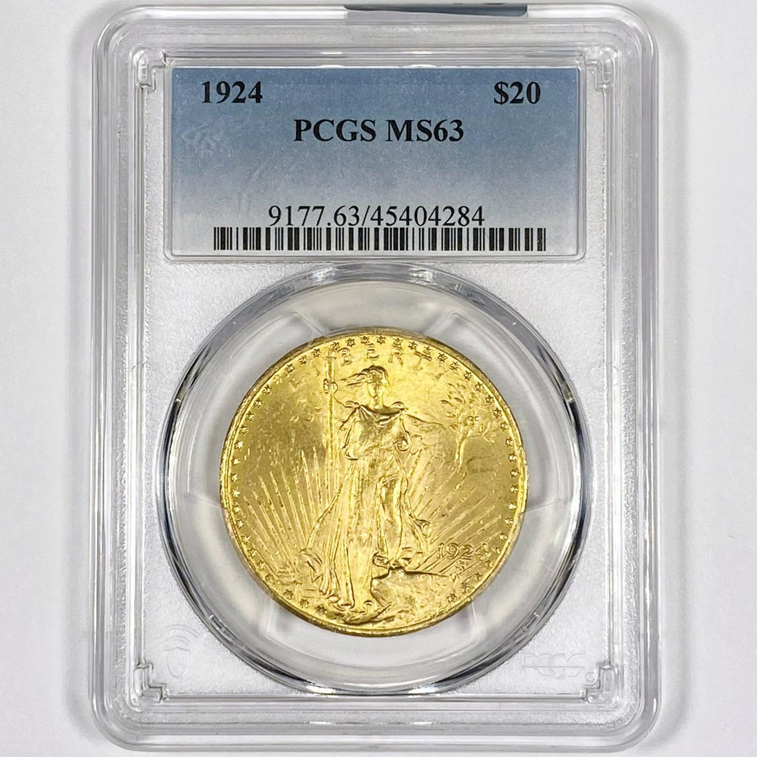 1924 $20 Gold Double Eagle PCGS-MS63 (1 of 2)