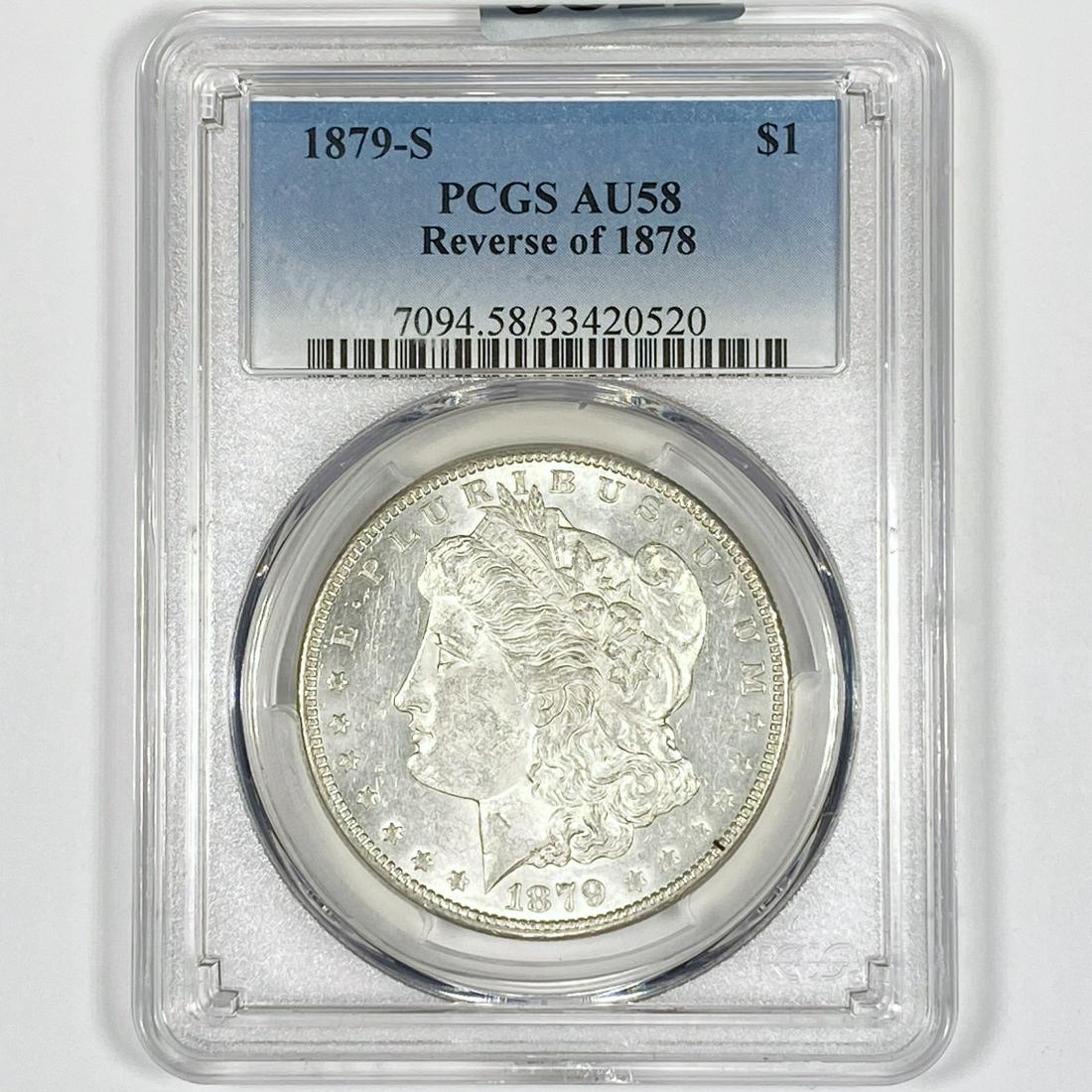 1879-S Morgan Silver Dollar PCGS-AU58 Rev of 78 (1 of 2)
