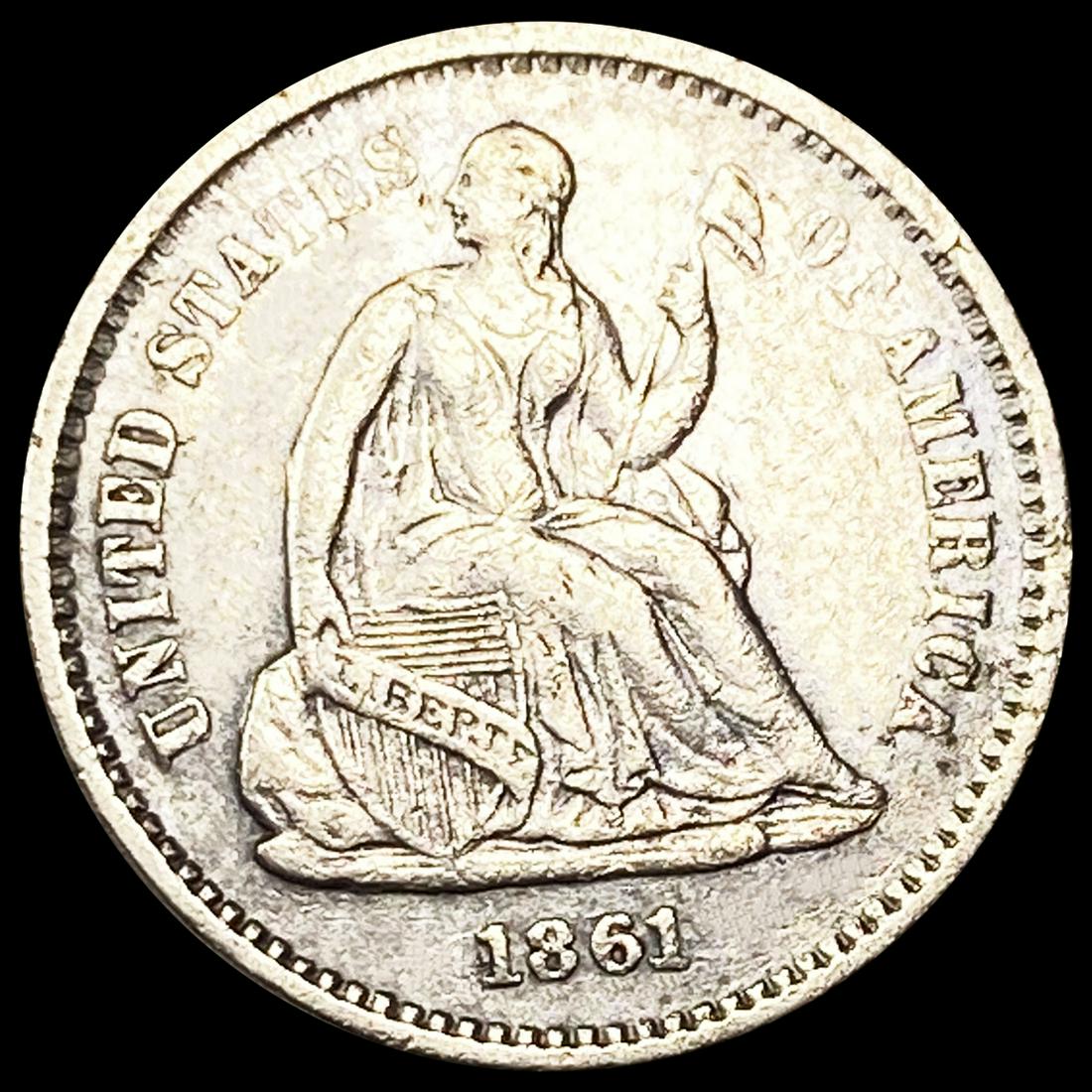 1861 Seated Liberty Half Dime UNCIRCULATED (1 of 2)
