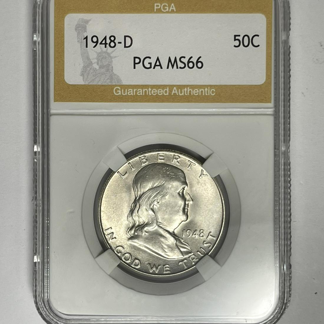 1948-D Franklin Half Dollar PGA-MS66 (1 of 2)
