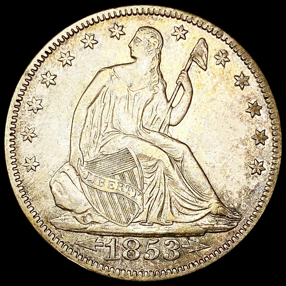 1853-O Arws & Rays Seated Liberty Half Dollar UNC (1 of 2)