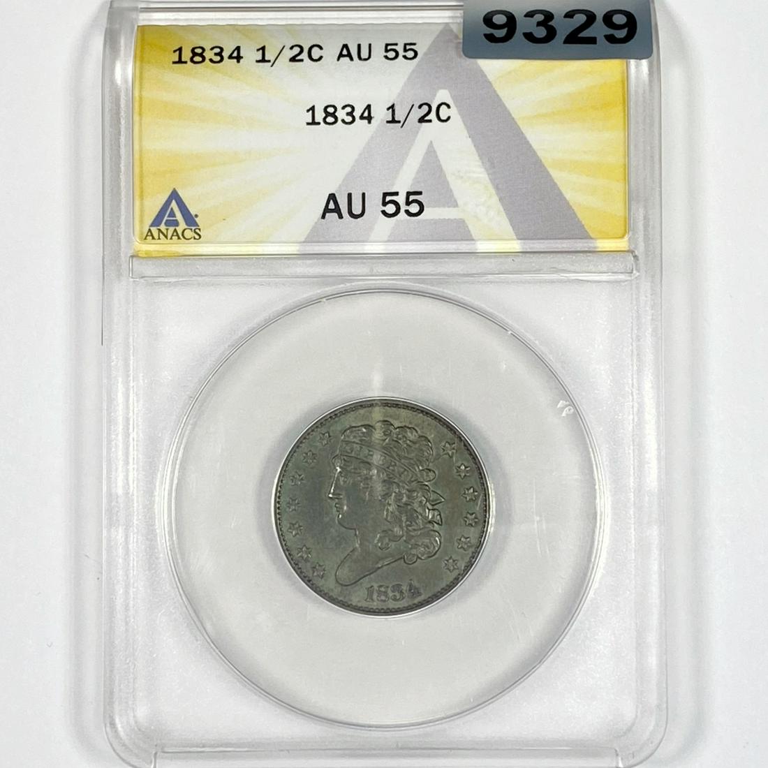 1834 Classic Head Half Cent ANACS-AU55 (1 of 2)