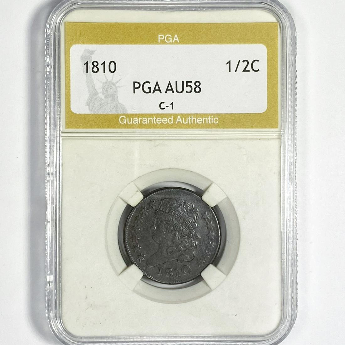 1810 Classic Head Half Cent PGA-AU58 C-1 (1 of 2)