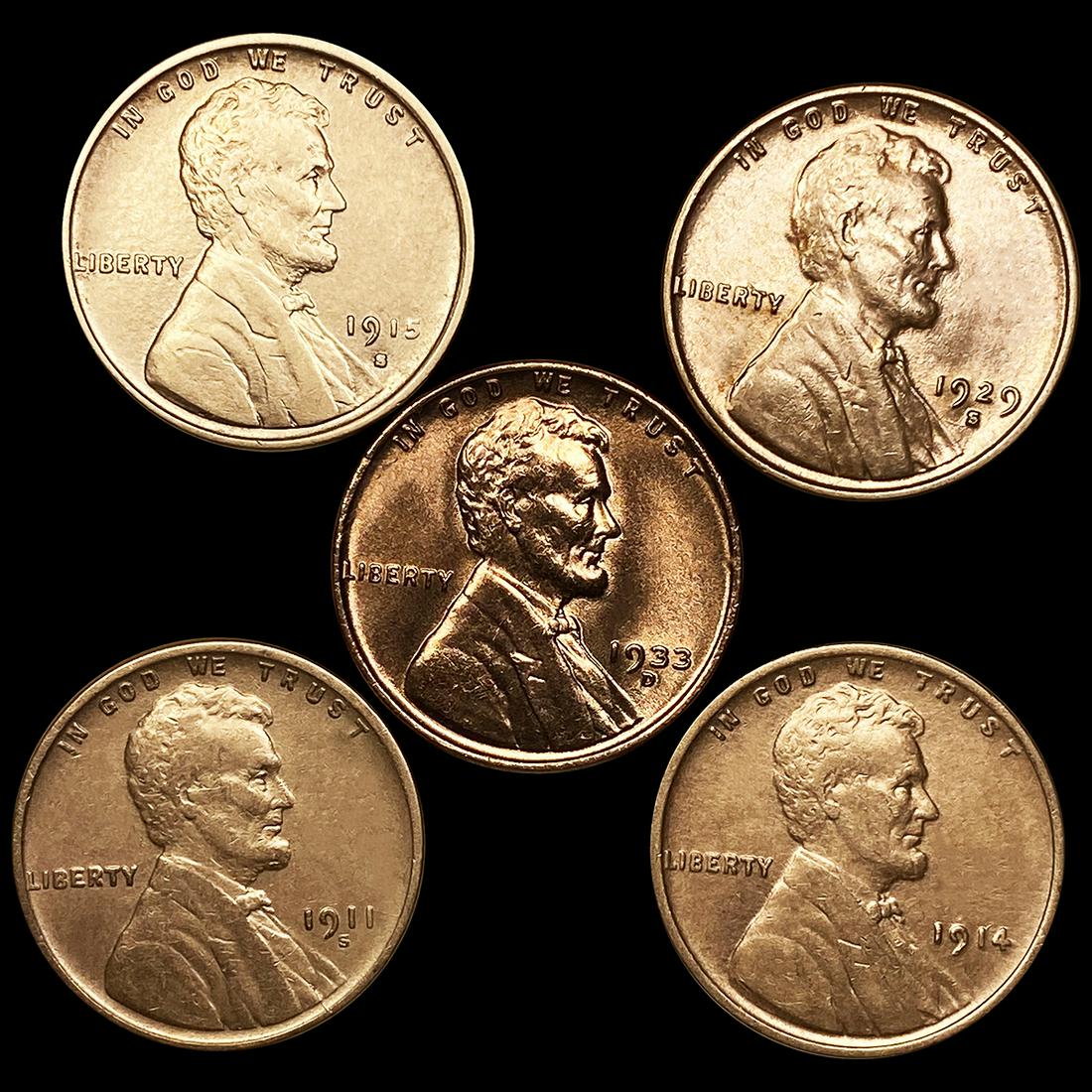 (5) Wheat Cents UNCIRCULATED (1 of 2)