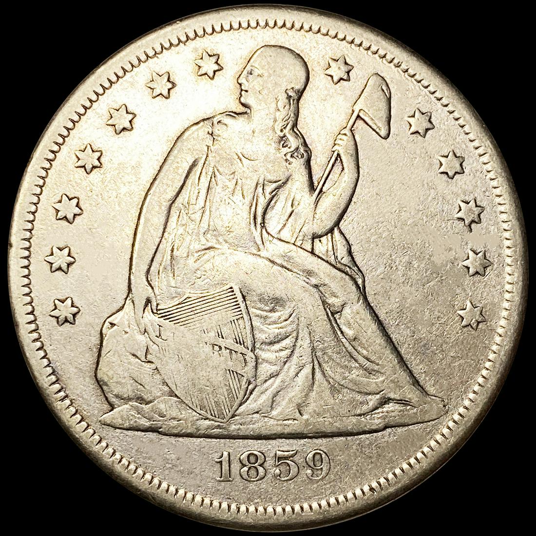 1859-O Seated Liberty Dollar ABOUT UNCIRCULATED (1 of 2)
