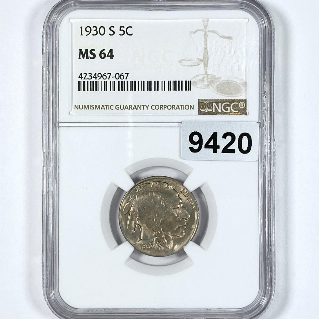 1930-S Buffalo Nickel NGC-MS64 (1 of 2)
