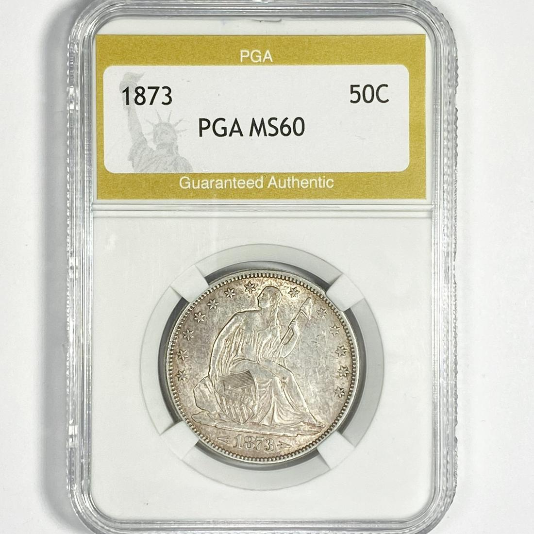 1873 Seated Liberty Half Dollar PGA-MS60 (1 of 2)
