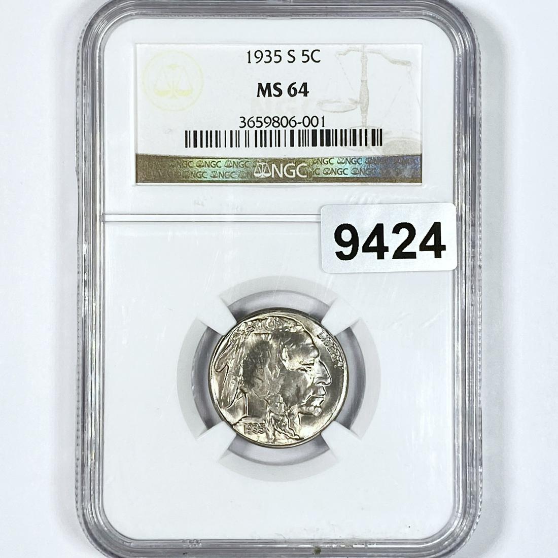 1935-S Buffalo Nickel NGC-MS64 (1 of 2)