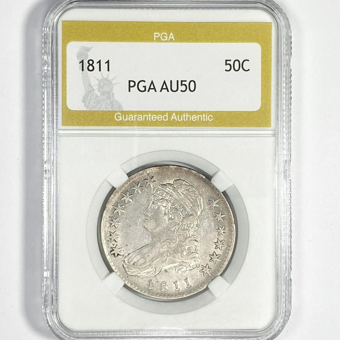 1811 Capped Bust Half Dollar PGA-AU50 (1 of 2)