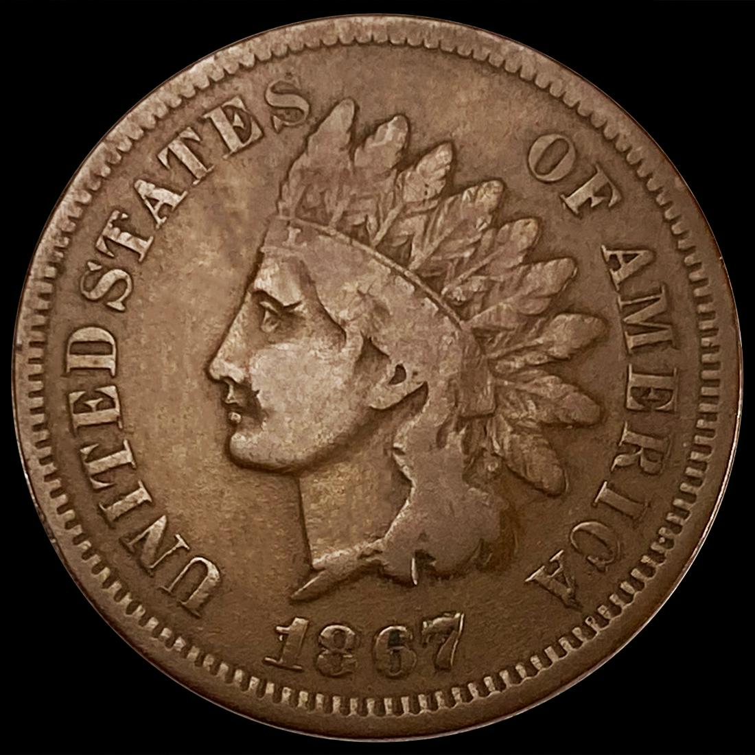 1867 Indian Head Cent ABOUT UNCIRCULATED (1 of 2)