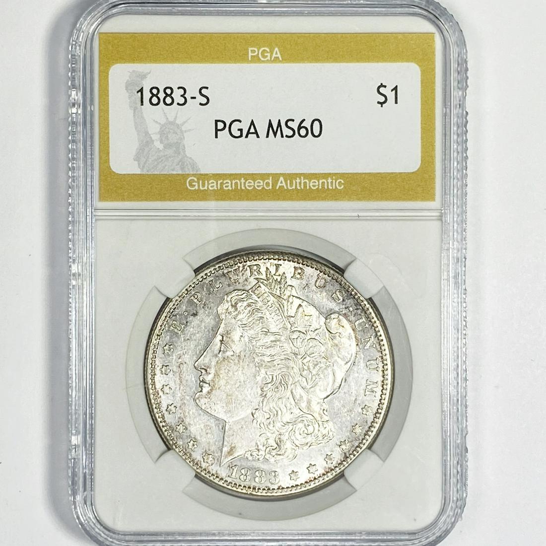 1883-S Morgan Silver Dollar PGA-MS60 (1 of 2)