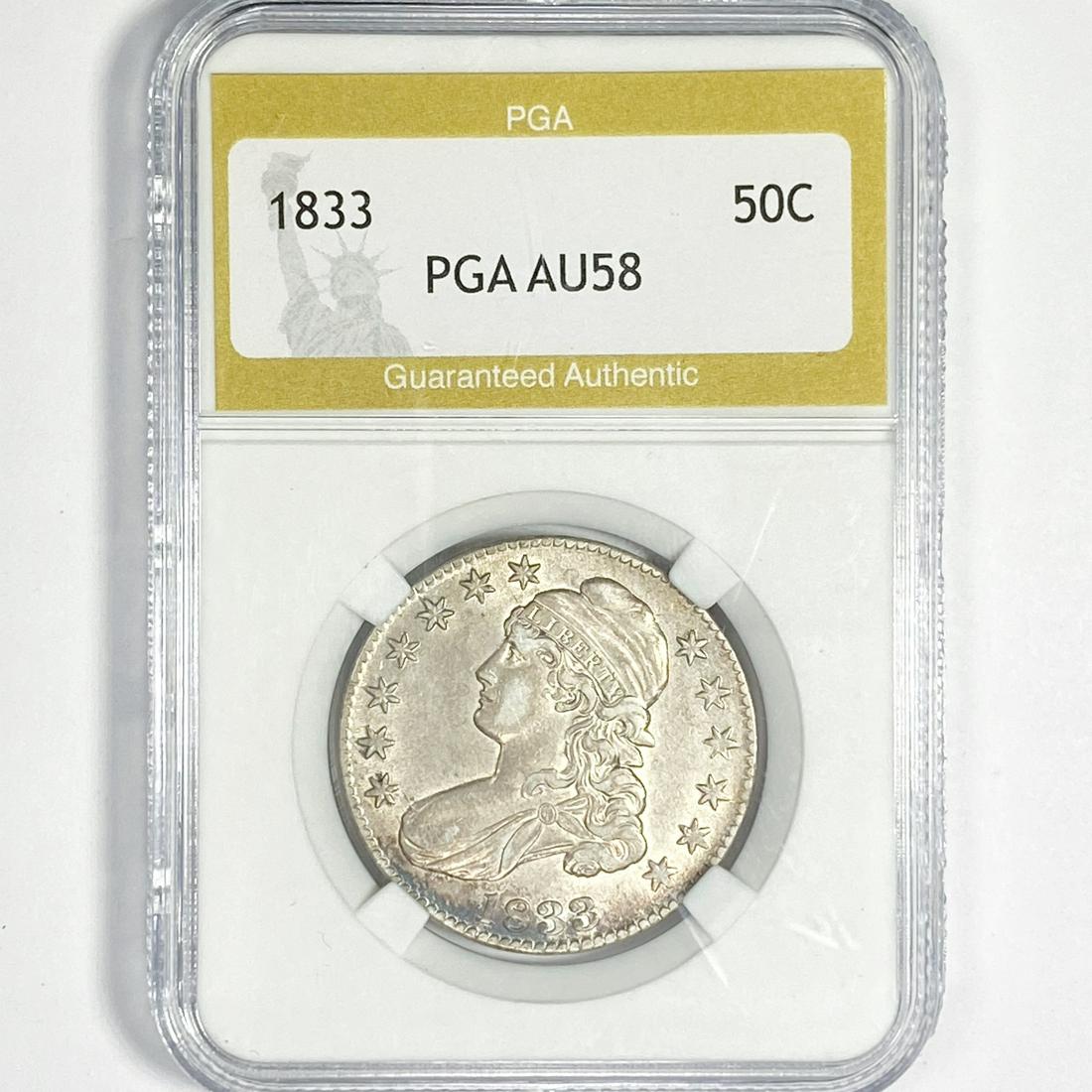 1833 Capped Bust Half Dollar PGA-AU58 (1 of 2)