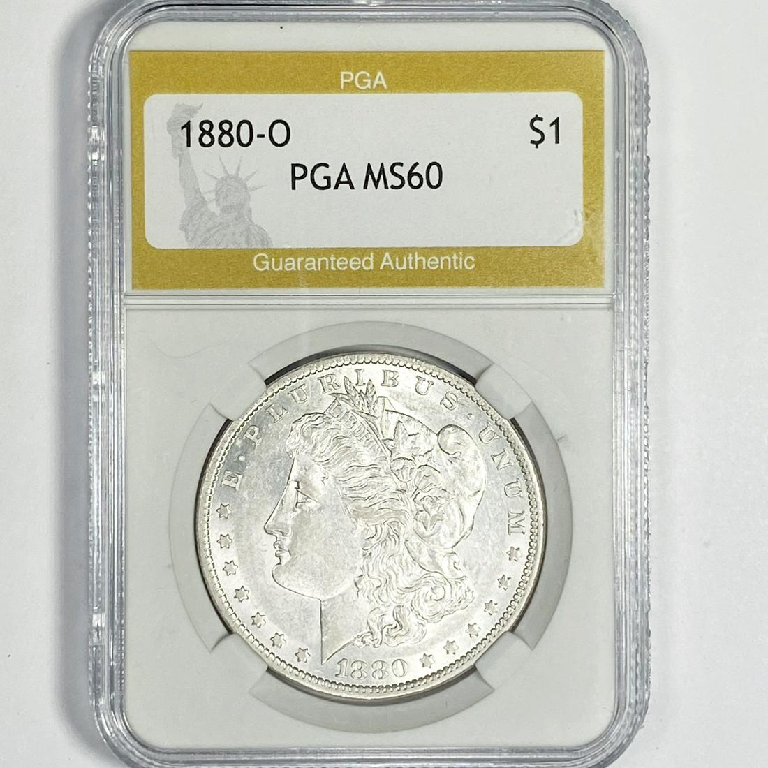 1880-O Morgan Silver Dollar PGA-MS60 (1 of 2)